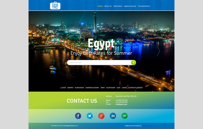 Travel Egypt Holidays Website Design and Development
