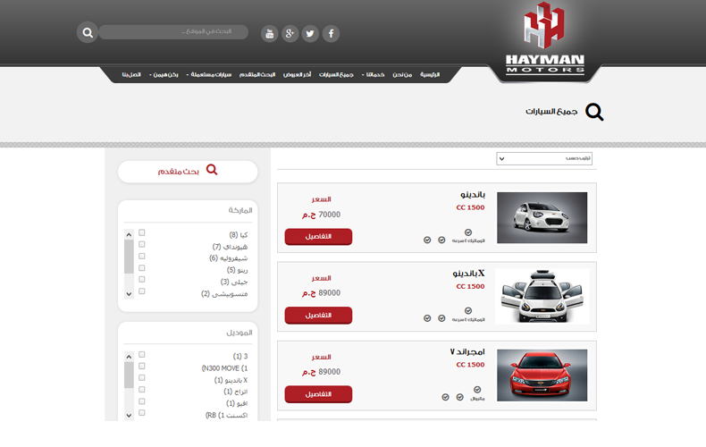 Hayman Motors Website Design and Development