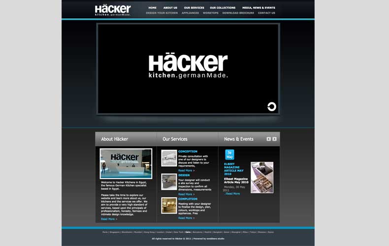 Hacker Kitchens in Egypt Website design and development