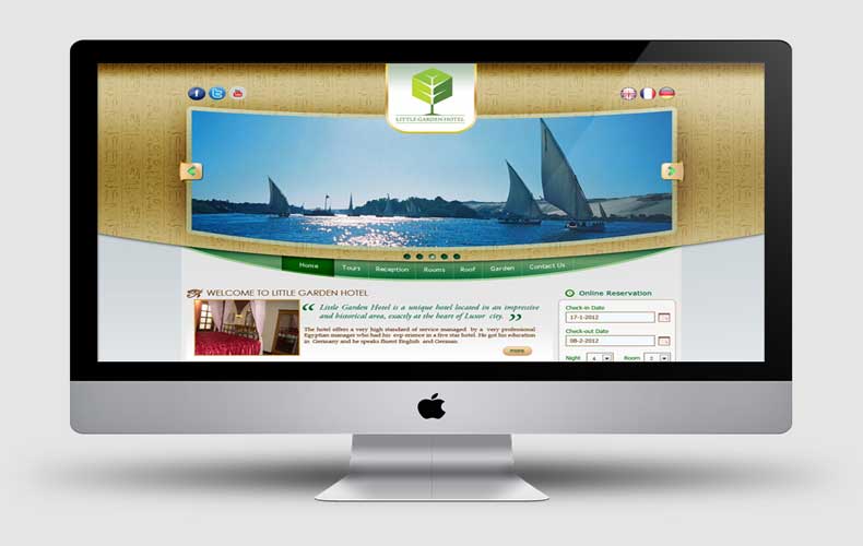 Little Garden Hotel in Luxor Website Design and Development