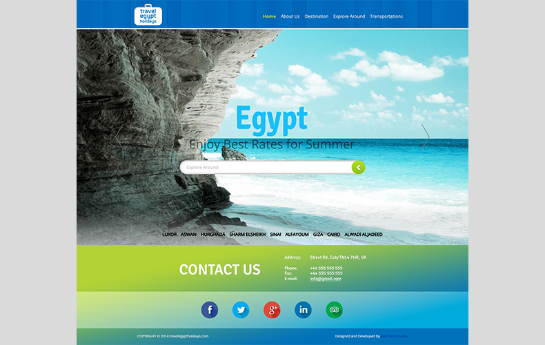 Travel Egypt Holidays Website Design and Development