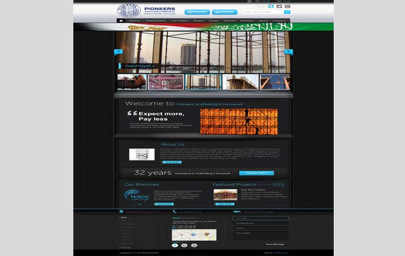 Pioneerspsf Scaffolding and Formwork website design and development