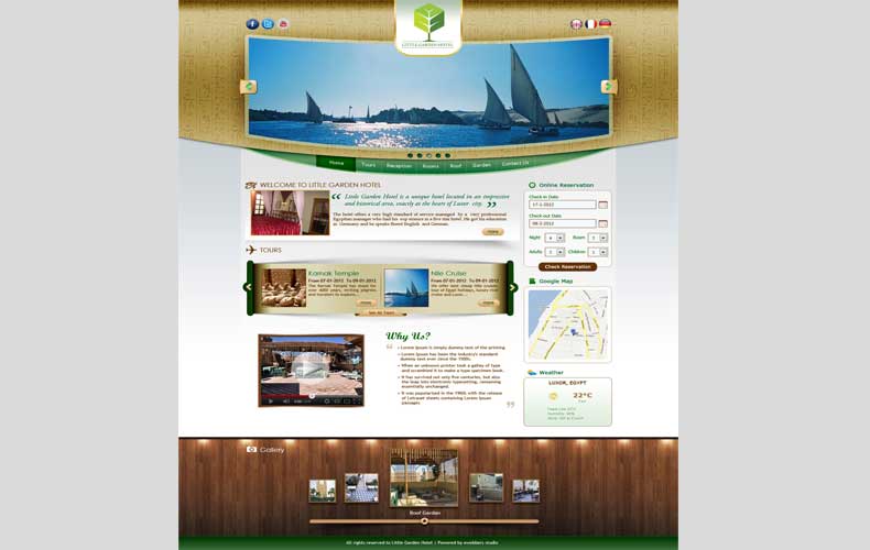 Little Garden Hotel in Luxor Website Design and Development