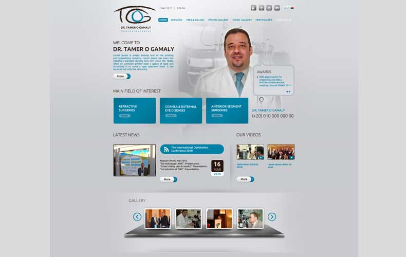 Dr Tamer Gamaly Clinic Website design and development 