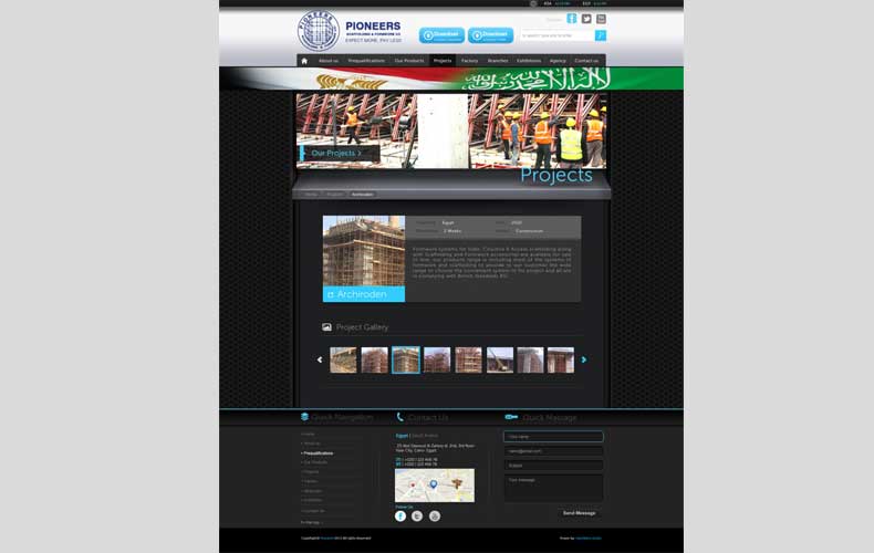 Pioneerspsf Scaffolding and Formwork website design and development