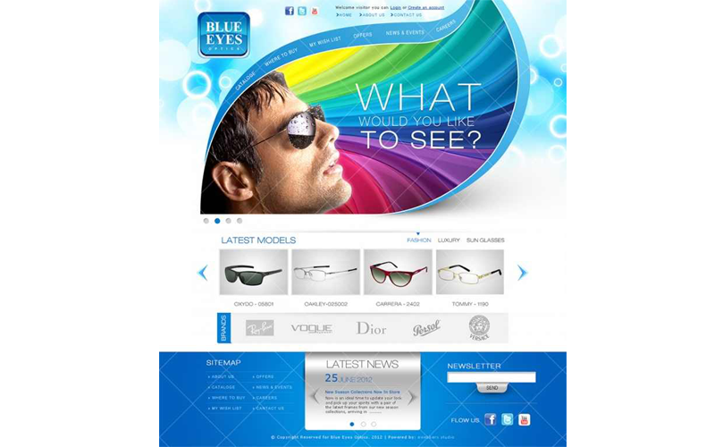 Blue Eyes Website Design Idea