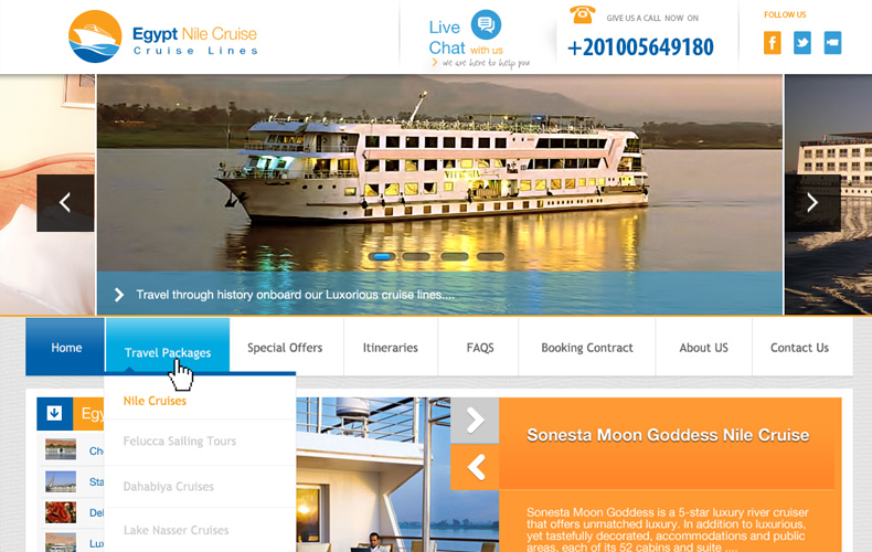 Egypt Nile Cruise Website Design and Development