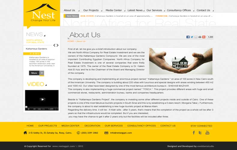 Nest Egypt For Real Estate Website Design and Development